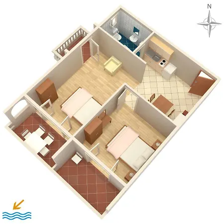 アパート Family Friendly Seaside - Mulo, Zadar - 6155 *