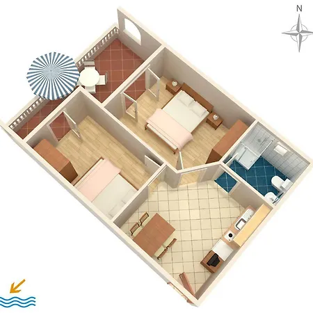 Family Friendly Seaside - Mulo, Zadar - 6155 아파트 브르시